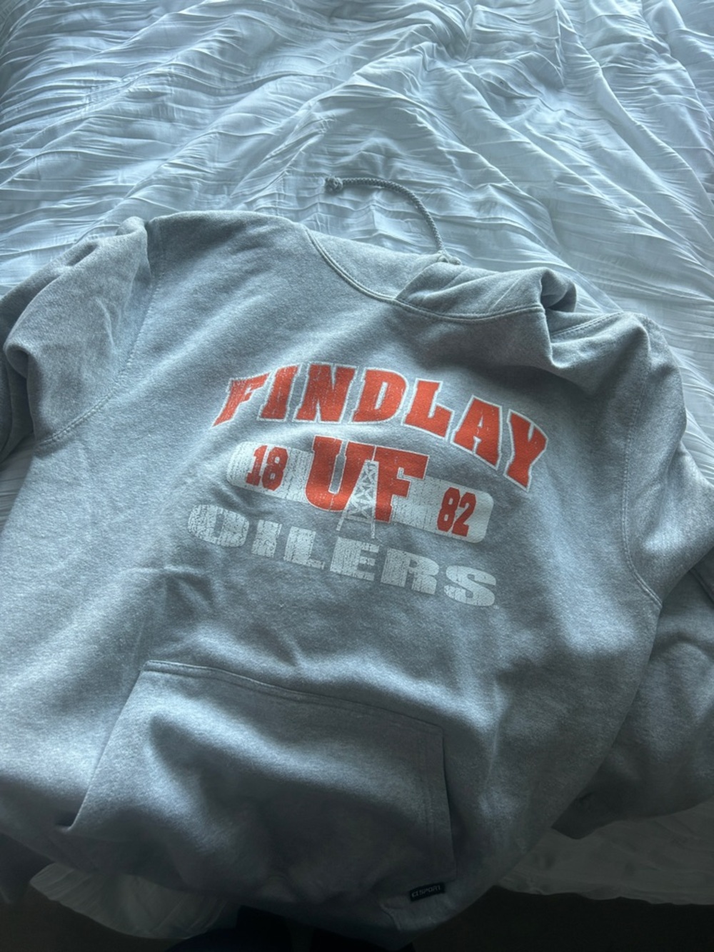 Findlay Oilers M Gray Hooded Sweatshirt with Orange Logo - Picture 6 of 7